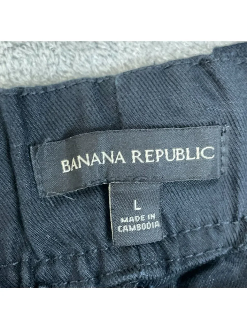 NWT Banana Republic Women's L Linen Blend Tapered Crop Pants Black F1288